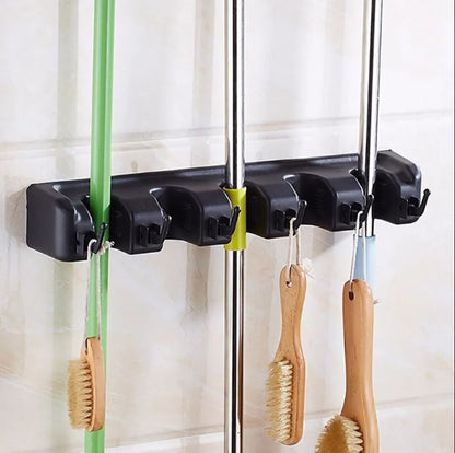 Broom Holder Wall Mount Holder Broom Mop Holder 6 Hooks Broom Holder Tool Holder Wall Mount