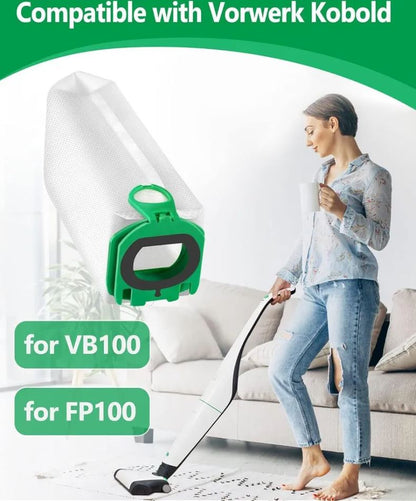 12 vacuum cleaner bags compatible with Vorwerk Kobold VB100 FP100 VB 100 FP 100