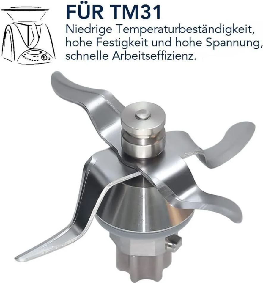 Thermomix TM31 Food Processor Mixing Blade Stainless Steel - with Seal