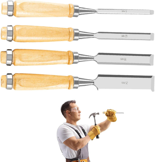 Wood chisel set with ergonomic handle, high hardness - woodworking tools for precise carving and furniture making