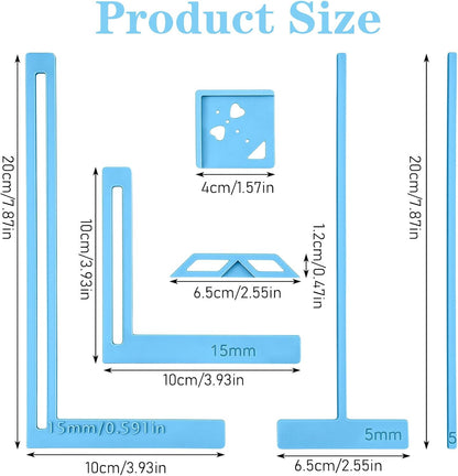 6-piece bookbinding tool set, plastic template set, scrapbooking accessories