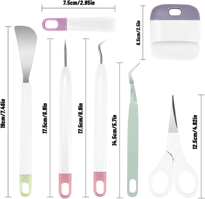 Kasann Plotter Accessories 6-piece Grid Removing Tool DIY Plotter Tool for Scrapbooking, Silhouette