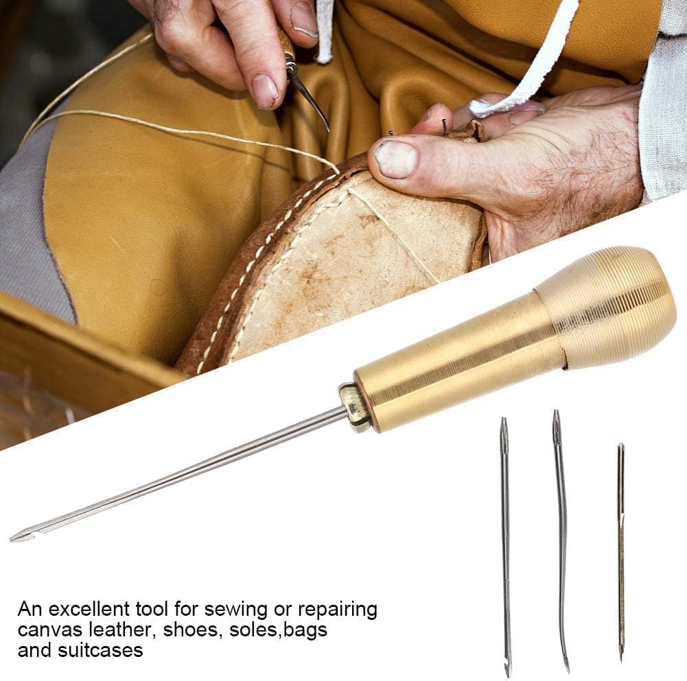 Copper Shoe Repair Holder Cobbler Tools Needle Set for Shoe Sewing