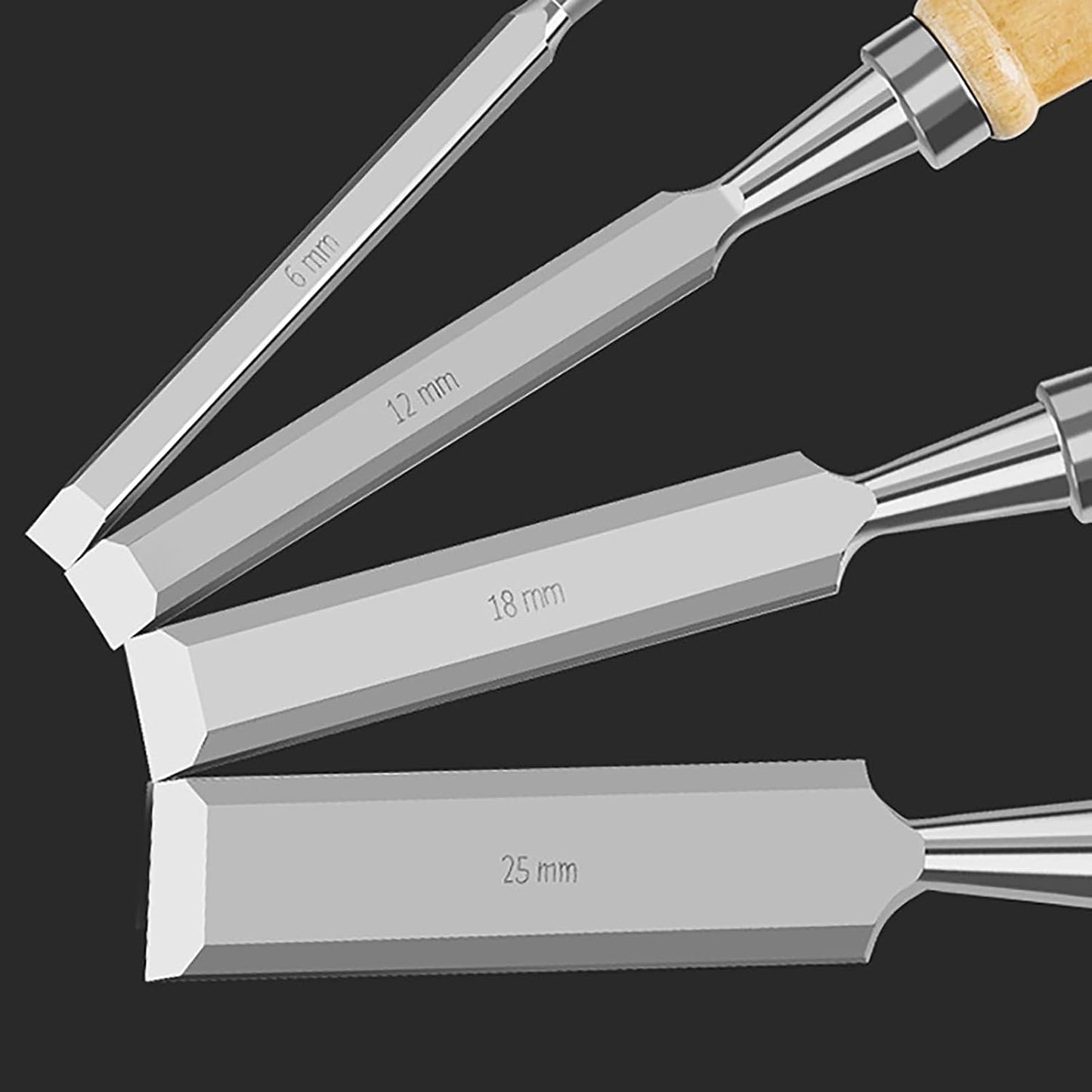 Wood chisel set with ergonomic handle, high hardness - woodworking tools for precise carving and furniture making