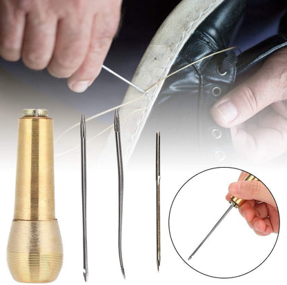 Copper Shoe Repair Holder Cobbler Tools Needle Set for Shoe Sewing