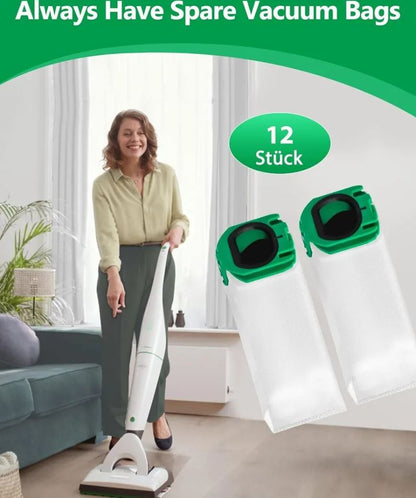 12 vacuum cleaner bags compatible with Vorwerk Kobold VB100 FP100 VB 100 FP 100