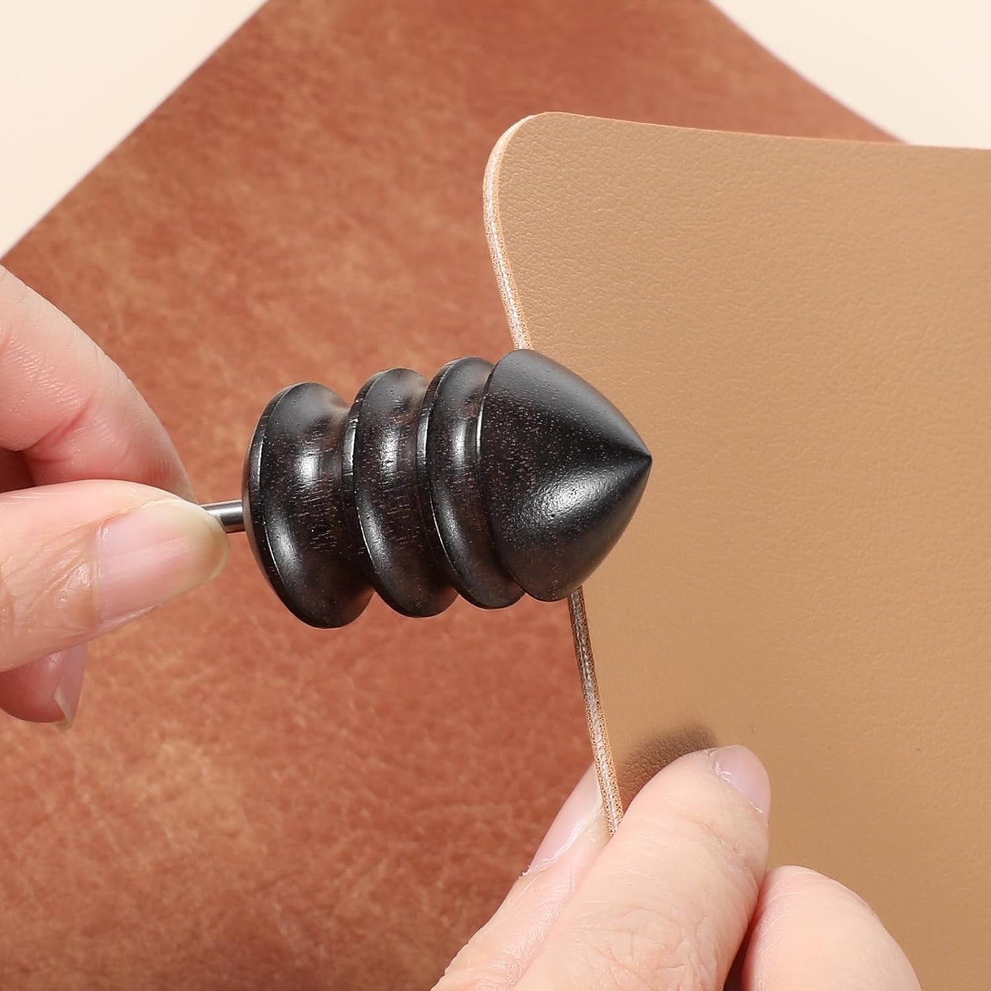 2 Pieces Leather Burnisher Kit DIY Leathercraft Carving Tool Set with Sharpener, Polishing Accessories, Leather Polisher