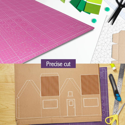 Professional Cutting Mat A3 Pink and Lilac Perfect for Patchwork, Sewing and Crafts Self-Healing 45x30 cm