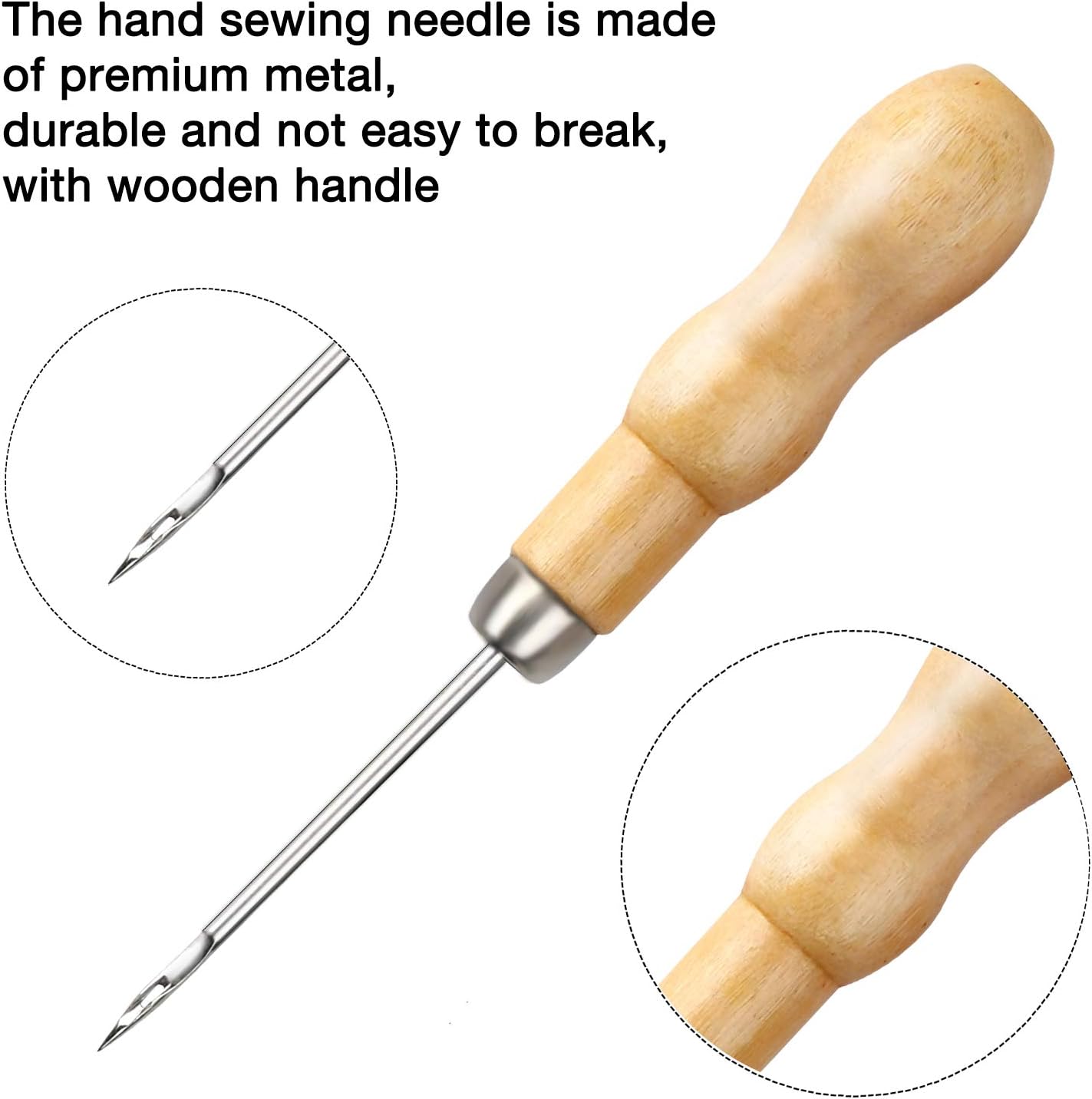 32 pcs leather sewing tools, DIY tool, waxed thread, leather repair tools set for sewing leather, upholstery, carpets