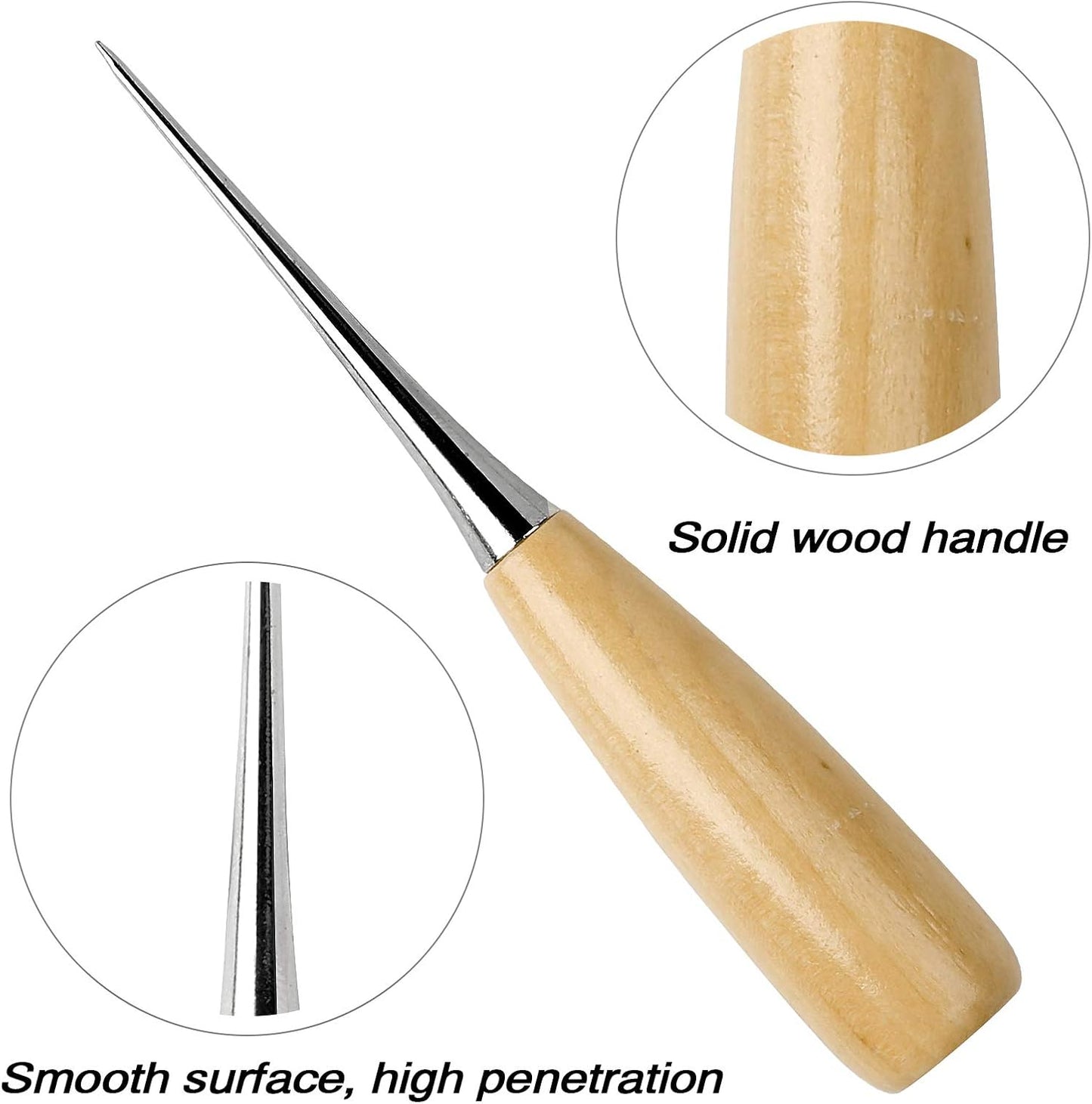 Leather Repair Kit, 11 Pcs, Sewing Tools, Waxed Thread, and Needles for Fabric Sewing, Upholstery Tools