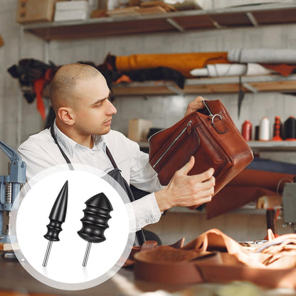 2 Pieces Leather Burnisher Kit DIY Leathercraft Carving Tool Set with Sharpener, Polishing Accessories, Leather Polisher