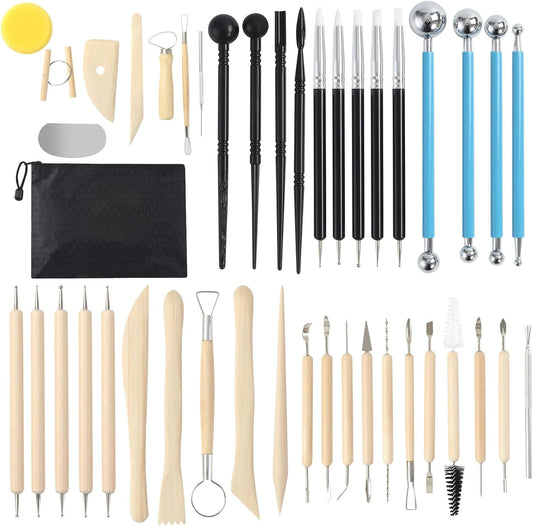 43Pcs Modeling Tools, Sculpting Tools, Modelling Tool Set, with Storage Bag for DIY Craft