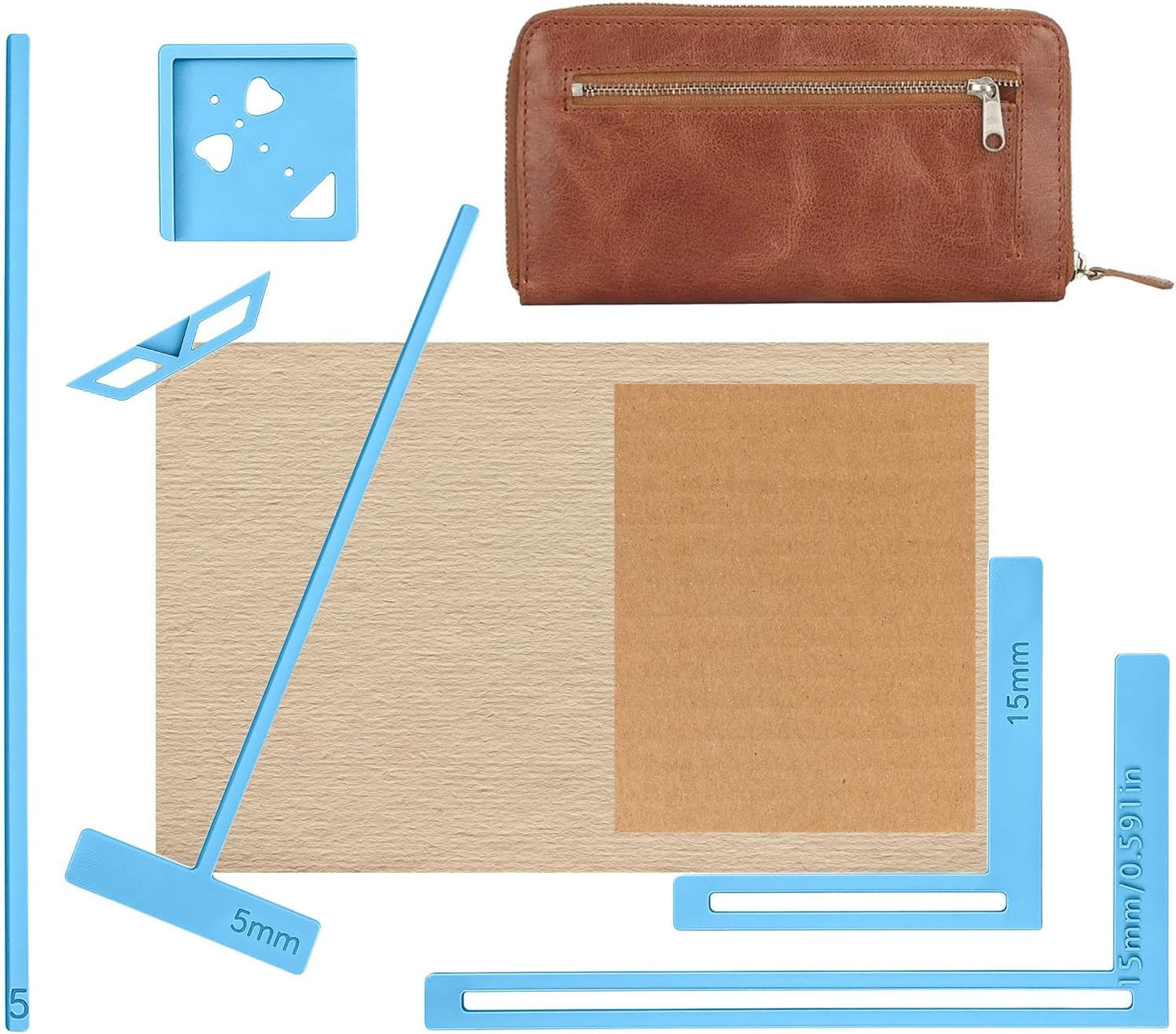 6-piece bookbinding tool set, plastic template set, scrapbooking accessories