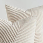 Lot de 2 housses de coussin en velours côtelé crème 40 x 40 cm