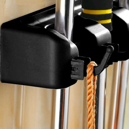 Broom Holder Wall Mount Holder Broom Mop Holder 6 Hooks Broom Holder Tool Holder Wall Mount