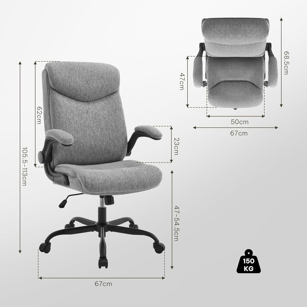 Office chair ergonomic computer chair with flip-up armrests