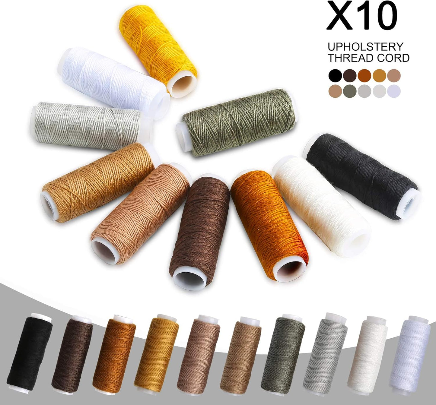 32 pcs leather sewing tools, DIY tool, waxed thread, leather repair tools set for sewing leather, upholstery, carpets