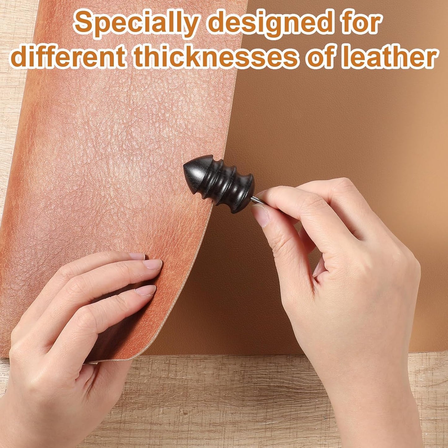 2 Pieces Leather Burnisher Kit DIY Leathercraft Carving Tool Set with Sharpener, Polishing Accessories, Leather Polisher
