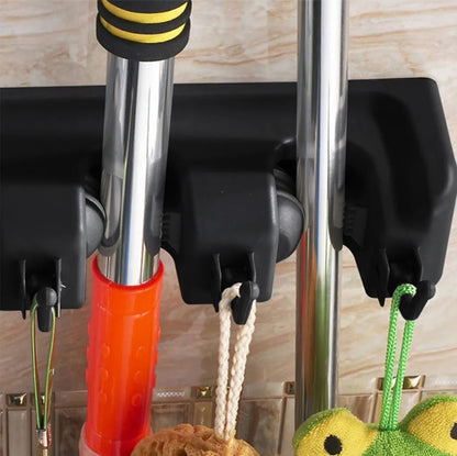 Broom Holder Wall Mount Holder Broom Mop Holder 6 Hooks Broom Holder Tool Holder Wall Mount