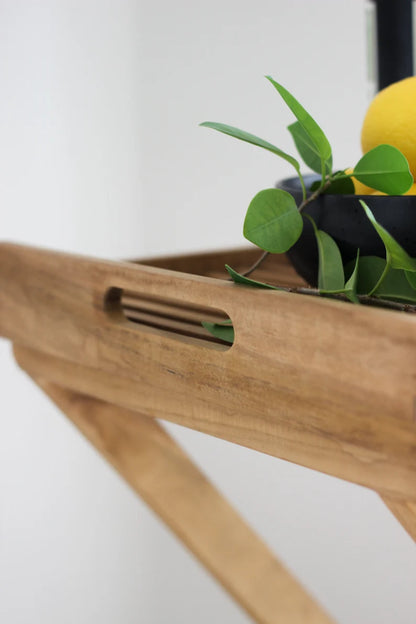 Wooden tray with stand/breakfast tray/serving tray