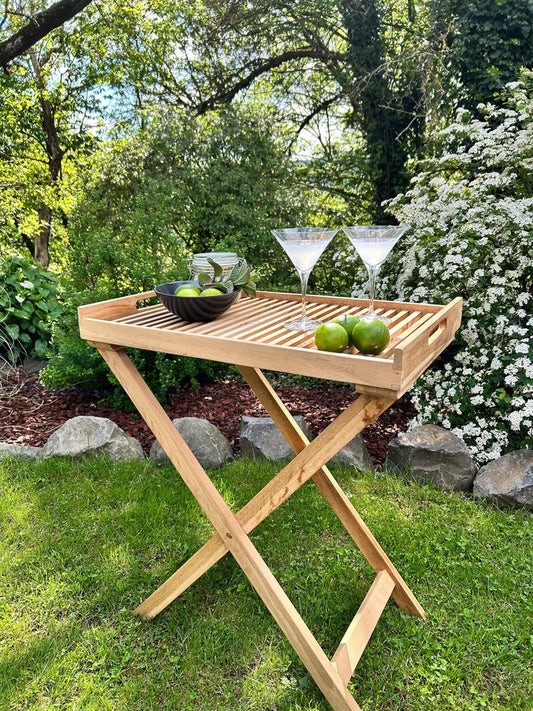 Wooden tray with stand/breakfast tray/serving tray