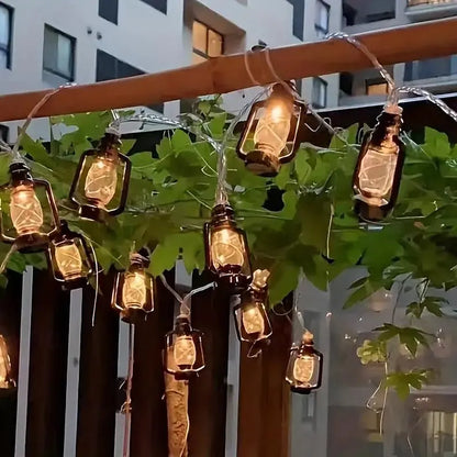 Retro Kerosene Lamps with LED Strings: Home and Garden Decorations