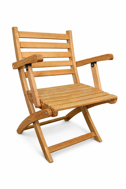Foldable Oak Armchair | Solid Wood Chair | Handcrafted Wooden Chair | Compact Folding Chair | Modern Kitchen Chair