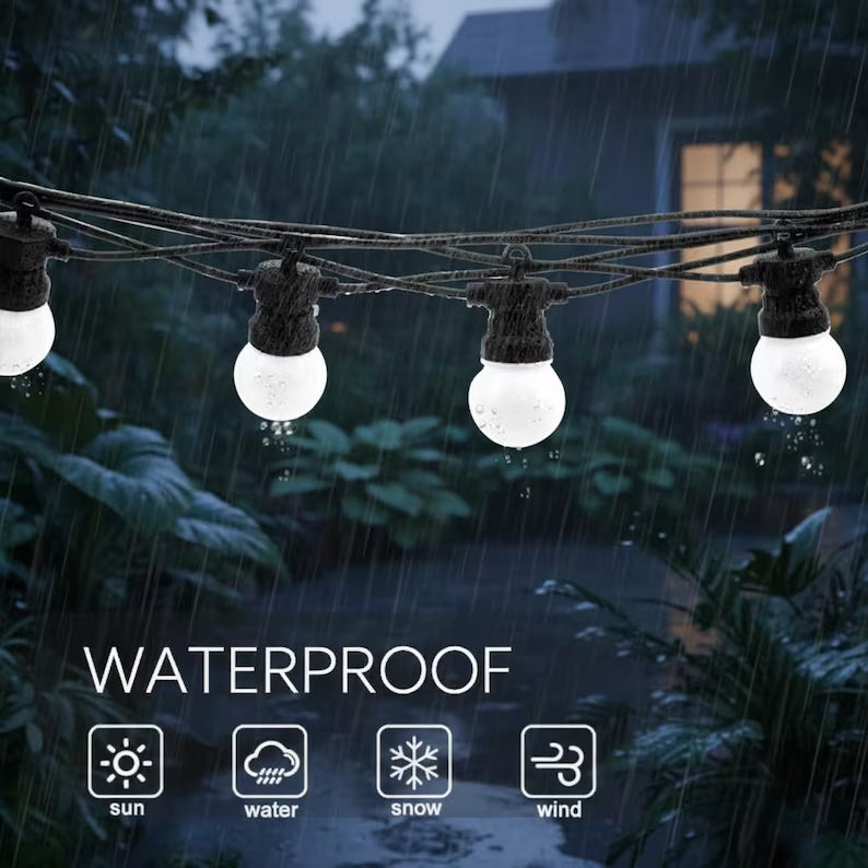 Outdoor String Lights Waterproof G50 Globe Lights Patio Garden Camping Lights Connectable LED Fairy Lights Party Wedding Decoration