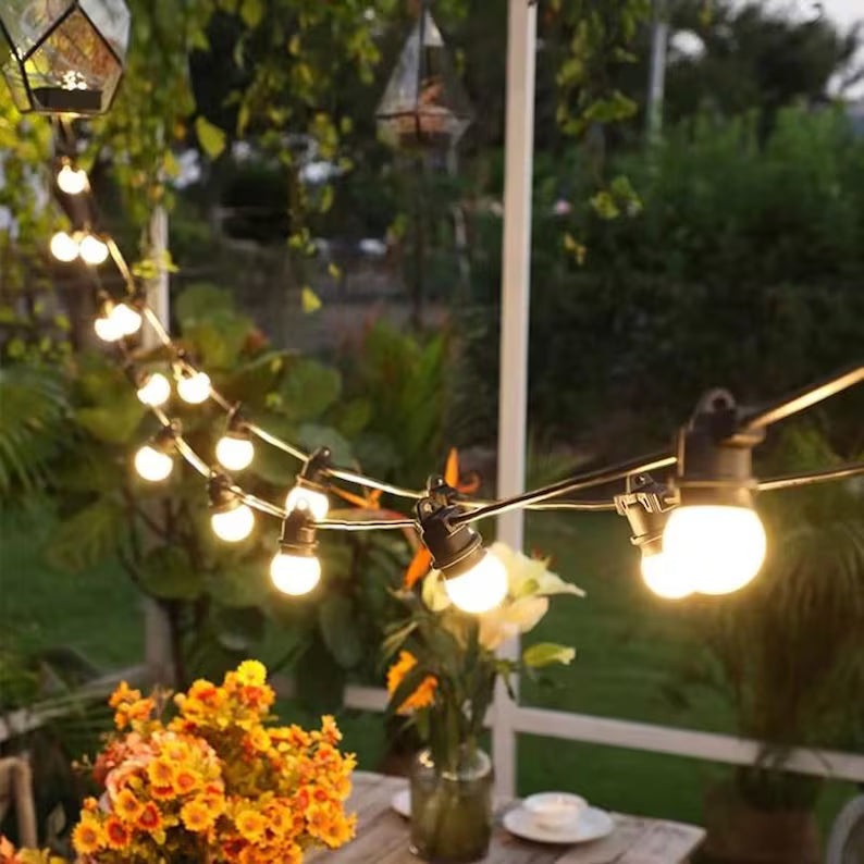 Outdoor String Lights Waterproof G50 Globe Lights Patio Garden Camping Lights Connectable LED Fairy Lights Party Wedding Decoration