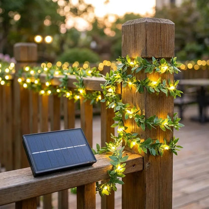 Green Fairy Lights Solar Powered Outdoor Decoration 50LED 100LED Artificial Ivy Leaves Garden Accent Wedding Ornament Indoor and Outdoor