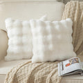 Lot de 2 housses de coussin blanches 40 x 40 cm
