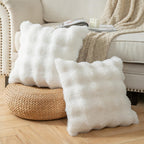 Lot de 2 housses de coussin blanches 40 x 40 cm