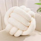 Coussin décoratif noué blanc cassé 22 cm
