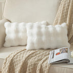 Lot de 2 housses de coussin blanches 40 x 40 cm